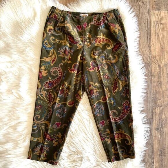 VTG Talbots Velour Piasley High Waist Pants - Picture 1 of 5